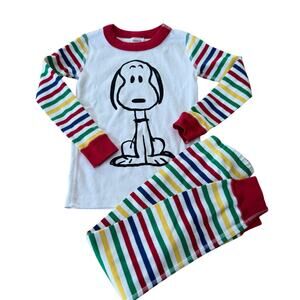 Hanna Andersson Peanuts Snoopy Long John Pajamas Childrens Size 4 Organic Cotton
